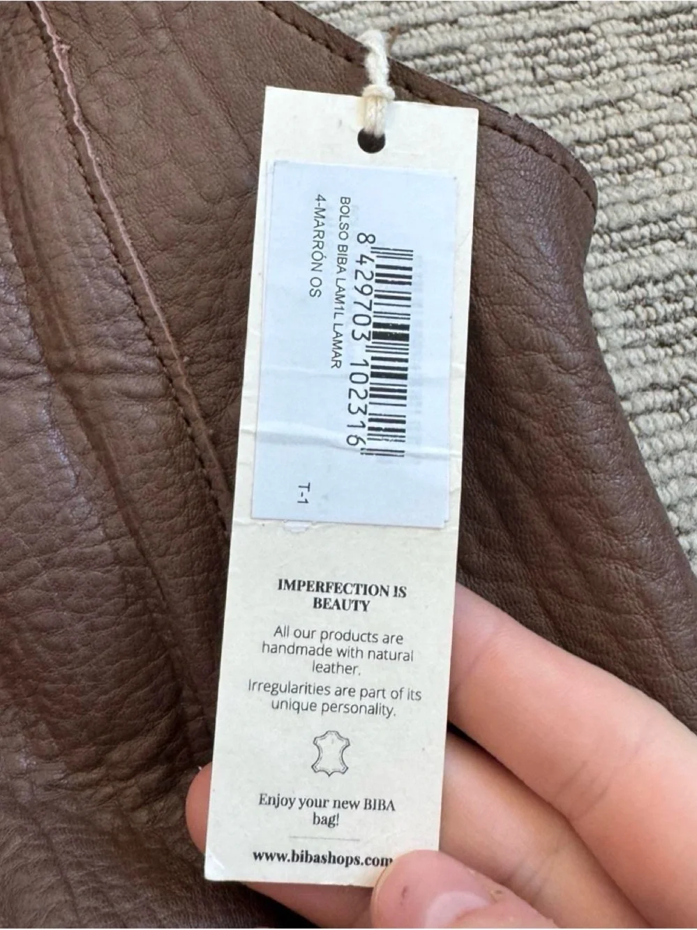 BIBA NWT Brown Leather Hobo Bag